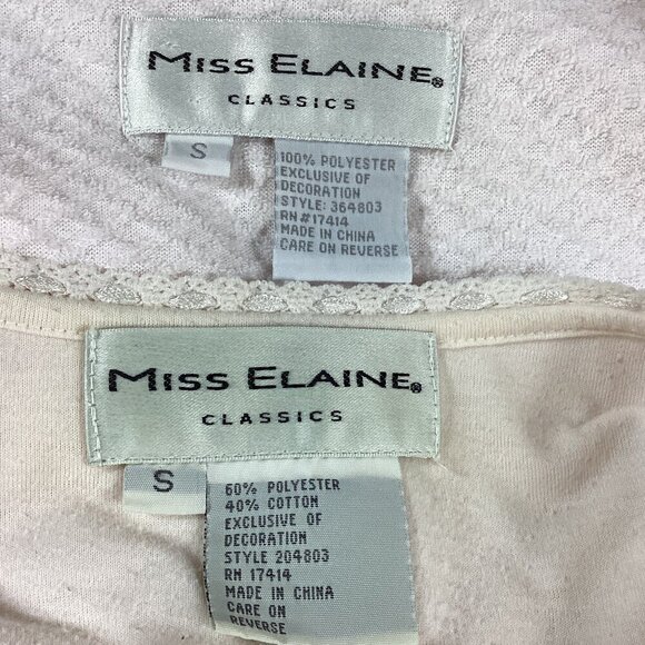 Vtg Miss Elaine 2 Piece Nightgown & Robe Set Embroidered Flowers S Pink #326E - Picture 11 of 12